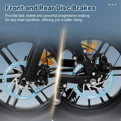 Electric Bike for Adults, 16" Fat Tire Ebike, 500W 20MPH Electric Bicycle, 36V 10.4Ah, E Bike UL2849
