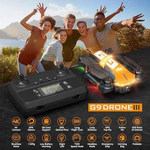 GPS Foldable Drone with 4K UHD Camera Brushless Motor 5G FPV Auto Return Long Flight Time Follow Me Mode, Dark Gray
