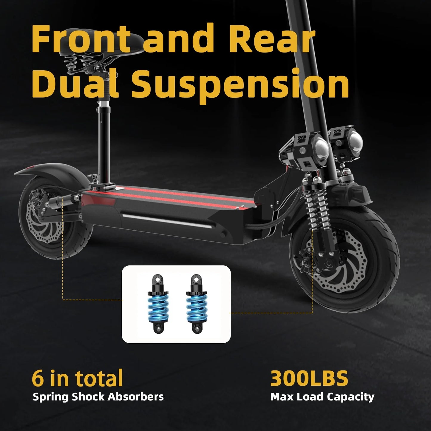 Upgrade 2600W Electric Scooter with Seat for Adults, 42MPH Max Speed, up to 45 Miles Range, 48V/21AH Battery, Commuting E-Scooter Max Load 330Lbs