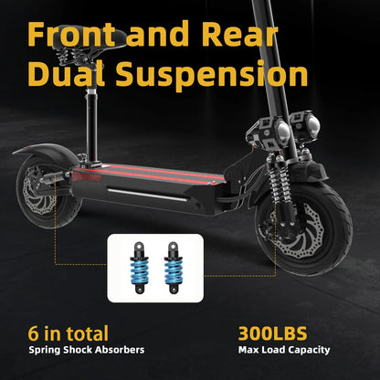 Upgrade 2600W Electric Scooter with Seat for Adults, 42MPH Max Speed, up to 45 Miles Range, 48V/21AH Battery, Commuting E-Scooter Max Load 330Lbs