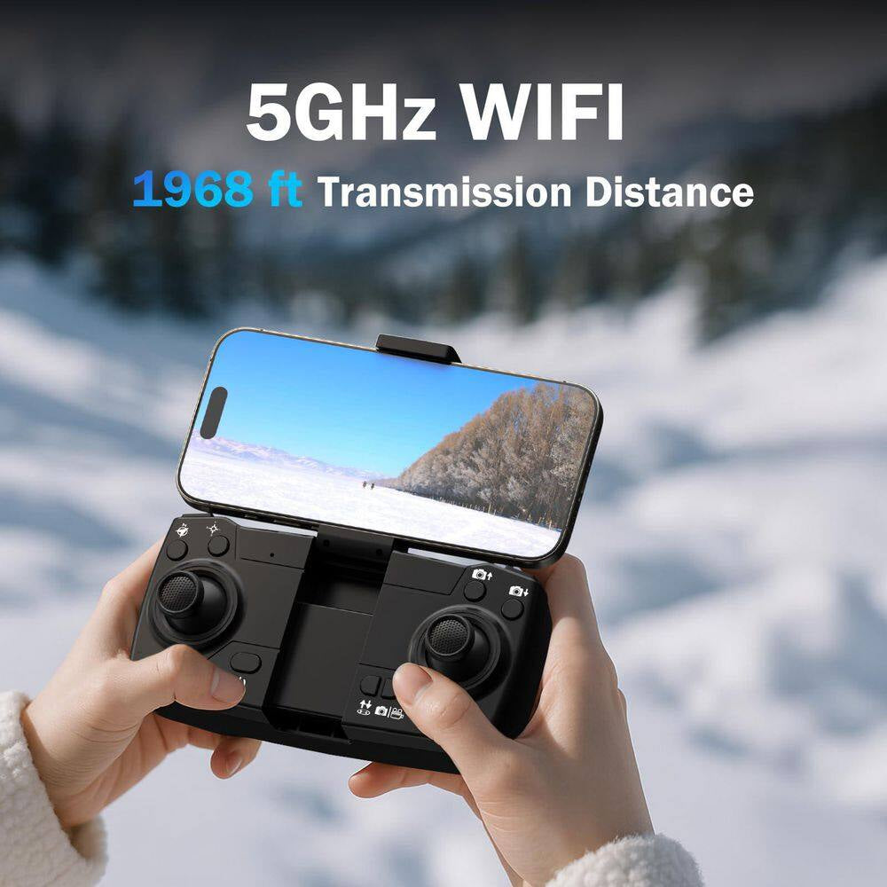 GPS Drone with 4K Camera Foldable Quadcopter FPV Auto Return Home 5G Transmission Adjustable Lens 20 Min Flight