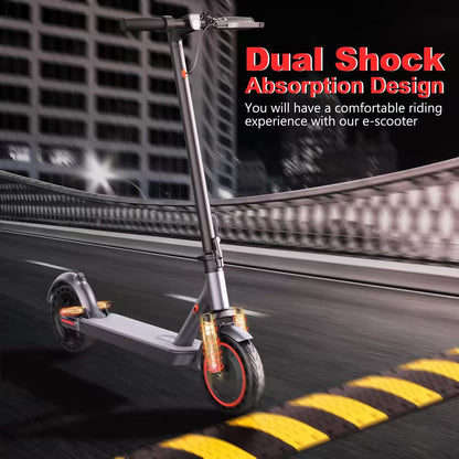 2-Wheel Electric Scooter, Dual Suspension and Solid Tire, 500W Brushless Hub Motor, Portable and Lightweight