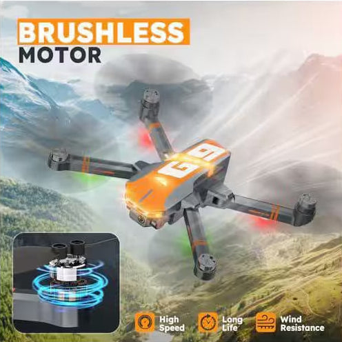 GPS Foldable Drone with 4K UHD Camera Brushless Motor 5G FPV Auto Return Long Flight Time Follow Me Mode, Dark Gray