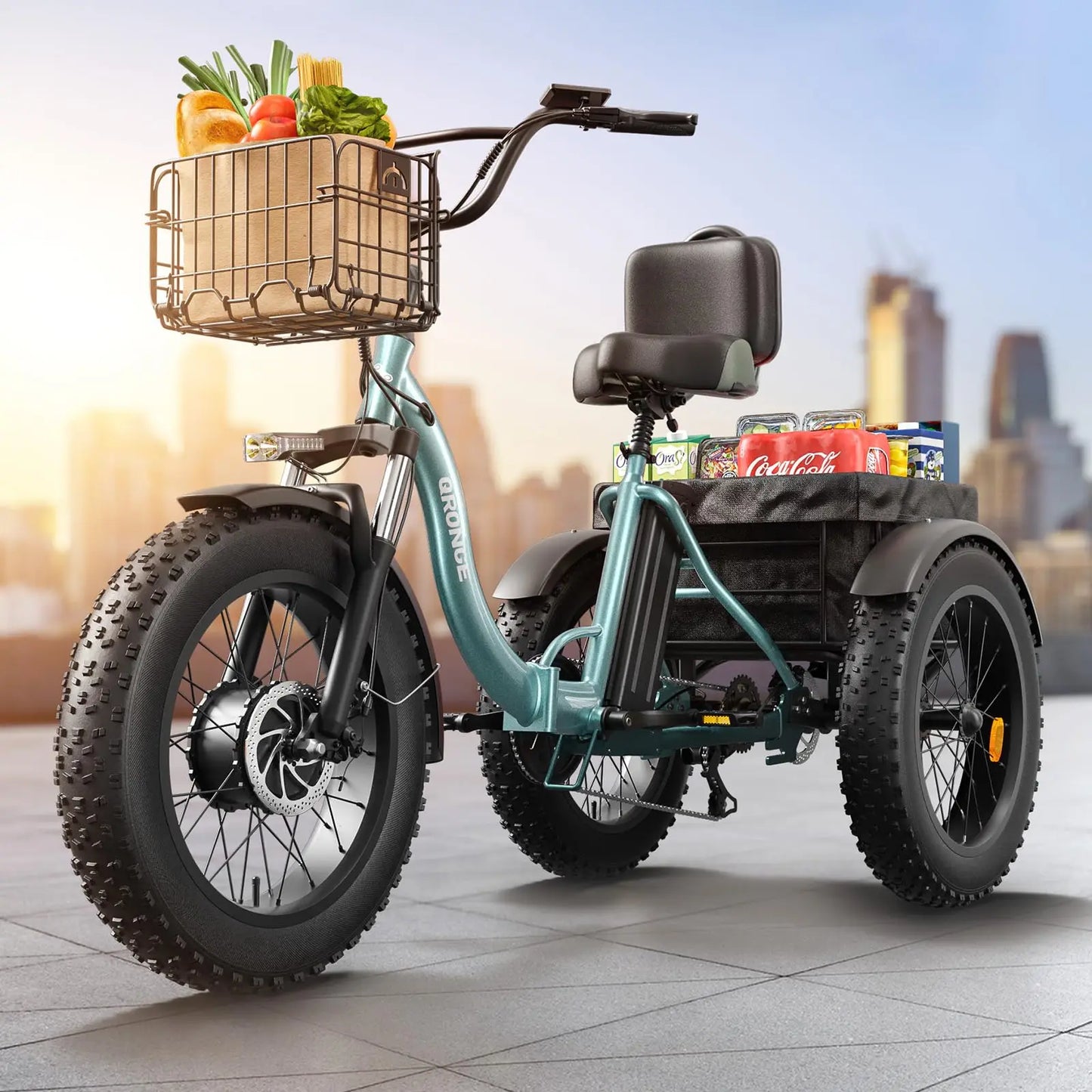 QRONGE 960W Peak Electric Bike For Adults 36V Battery Trike