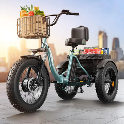QRONGE 960W Peak Electric Bike For Adults 36V Battery Trike