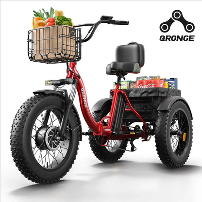 QRONGE 960W Peak Electric Bike For Adults 36V Battery Trike