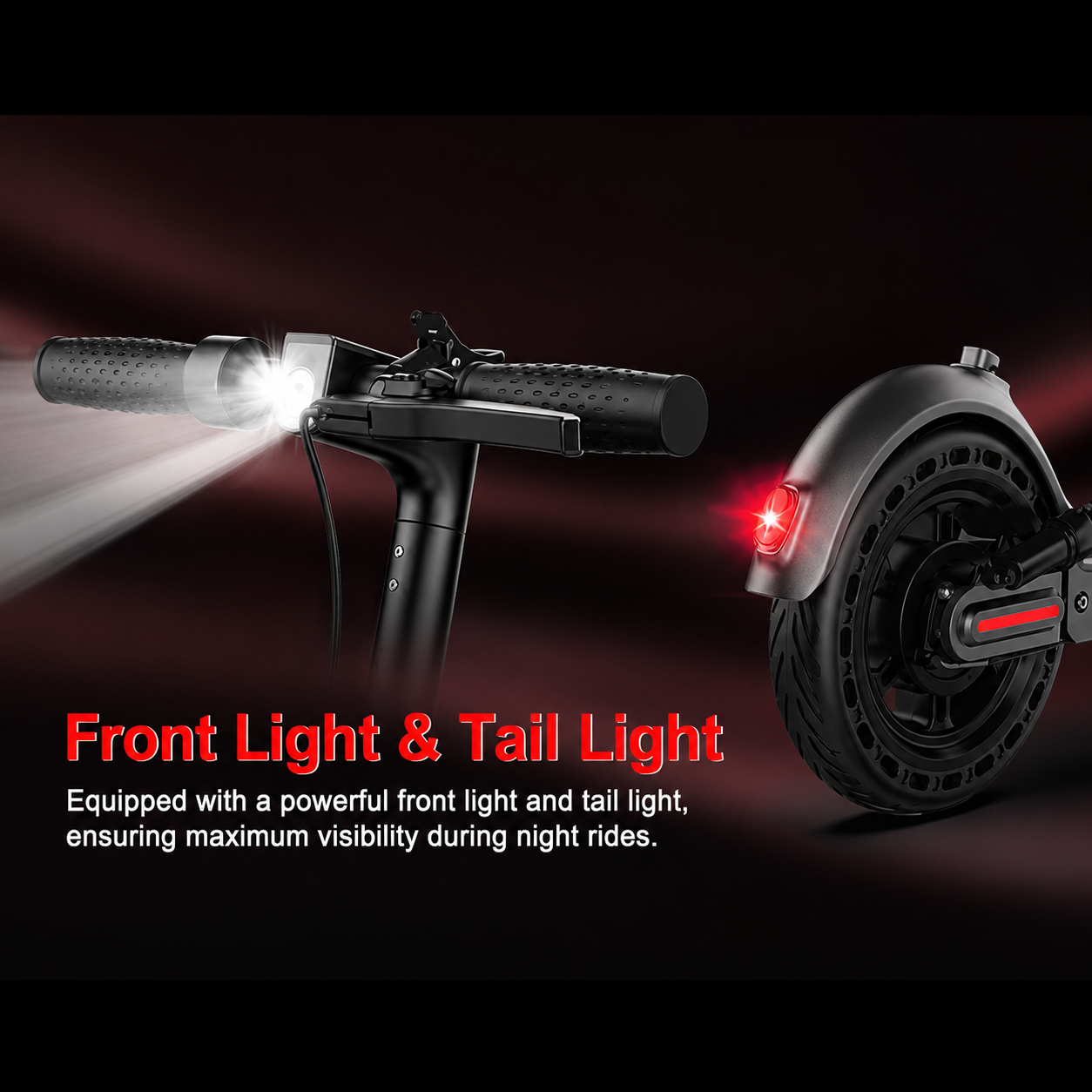 2-Wheel Electric Scooter, Dual Suspension and Solid Tire, 500W Brushless Hub Motor, Portable and Lightweight