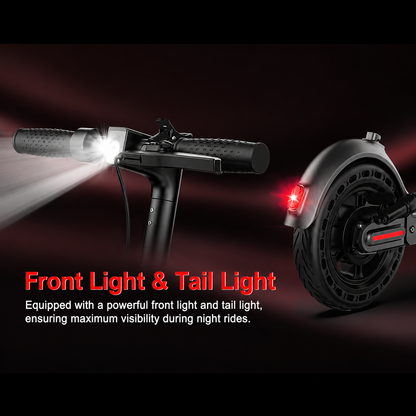 2-Wheel Electric Scooter, Dual Suspension and Solid Tire, 500W Brushless Hub Motor, Portable and Lightweight