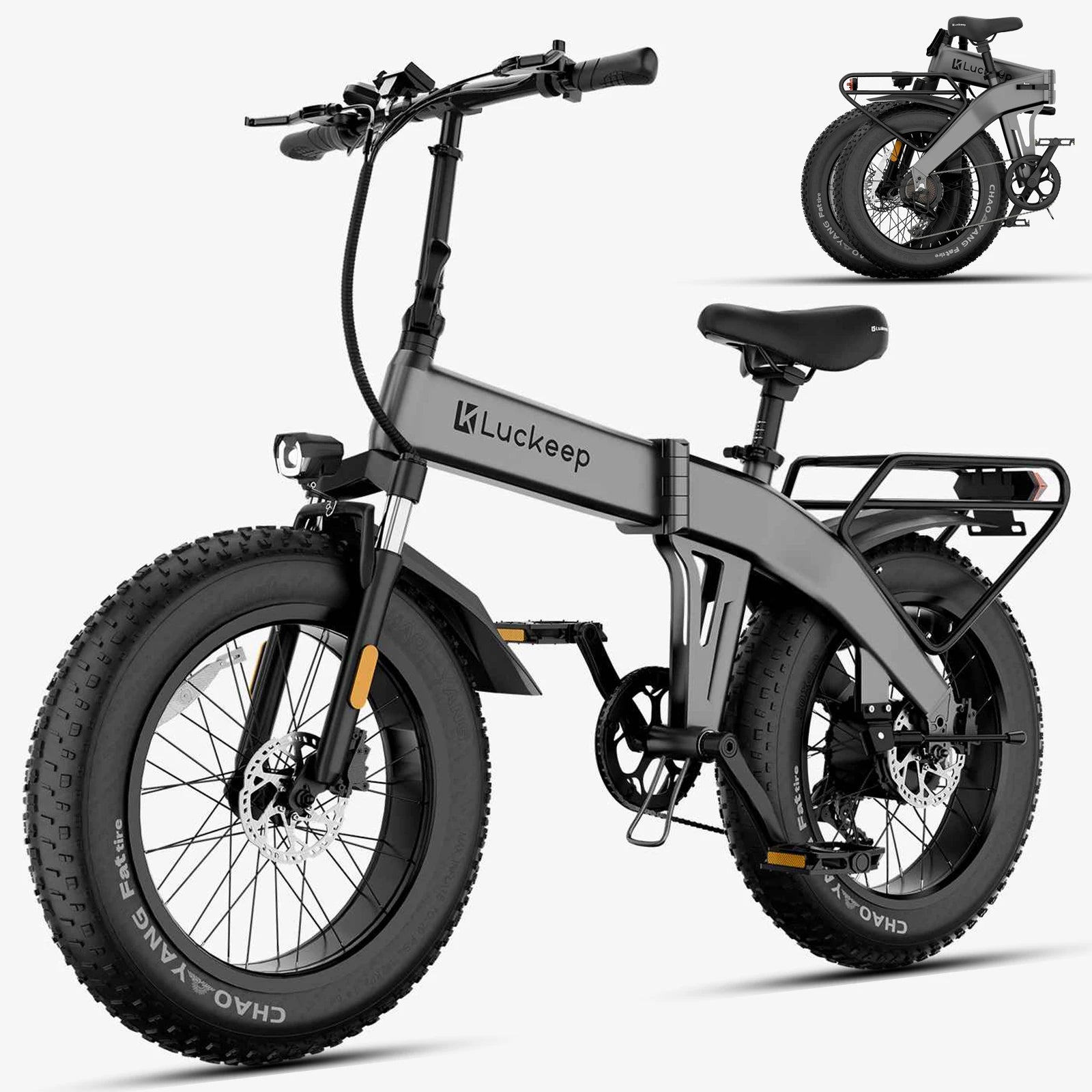 Folding Electric Bicycle 20X4.0" 1400W,28Mph,60Mile,48V 15Ah,Urban Commuting Adult Electric Bicycle
