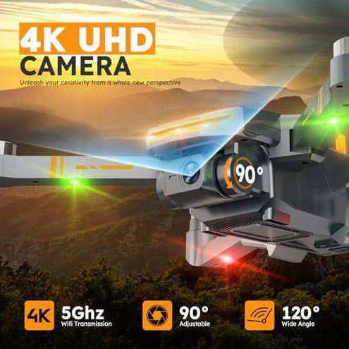 GPS Foldable Drone with 4K UHD Camera Brushless Motor 5G FPV Auto Return Long Flight Time Follow Me Mode, Dark Gray