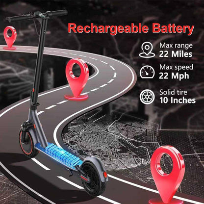 2-Wheel Electric Scooter, Dual Suspension and Solid Tire, 500W Brushless Hub Motor, Portable and Lightweight